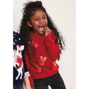 Next Direct kids Christmas Pom Pom sweater